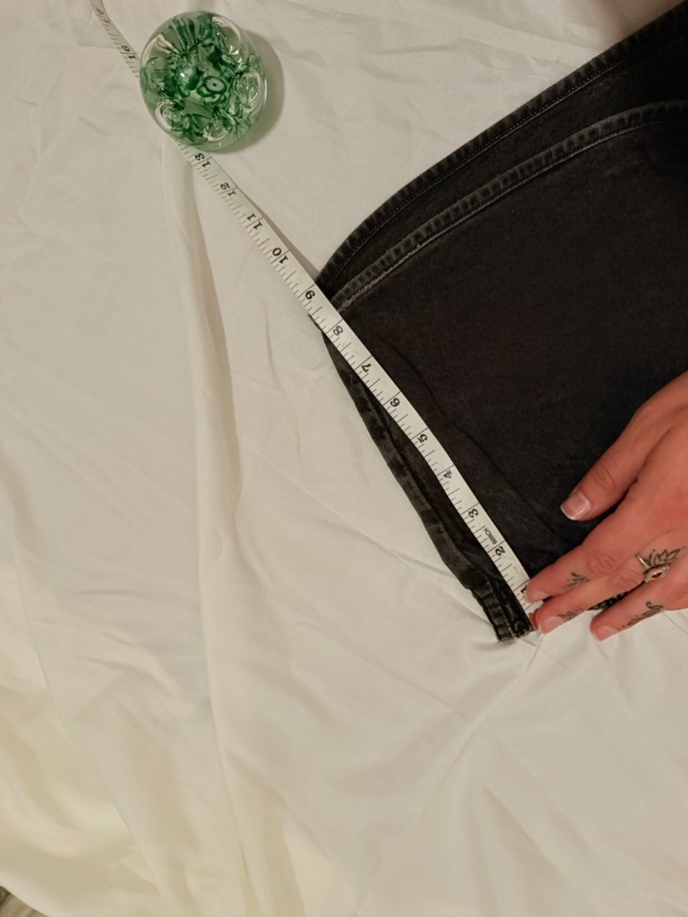 American apparel black denim low waist shorts - Picture 6 of 6